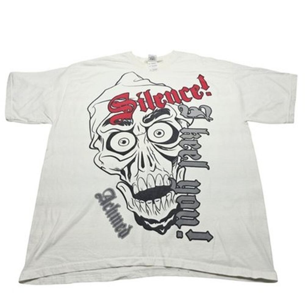 Vintage Y2K Jeff Dunham Shirt Mens XL White Short Sleeve Achmed Dead Terrorist
